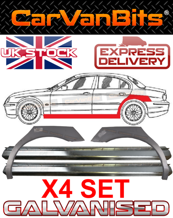 For Jaguar S Type Ccx 99 07 X2 Rear Wheel Arch X2 Sills Repair Rust Body Panel 373842187460