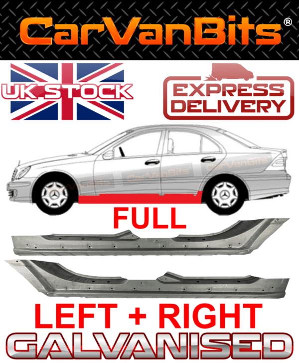 For Mercedes C Class W203 00 07 Full Sill Repair Body Rust Outer Panel Pair 375513068480