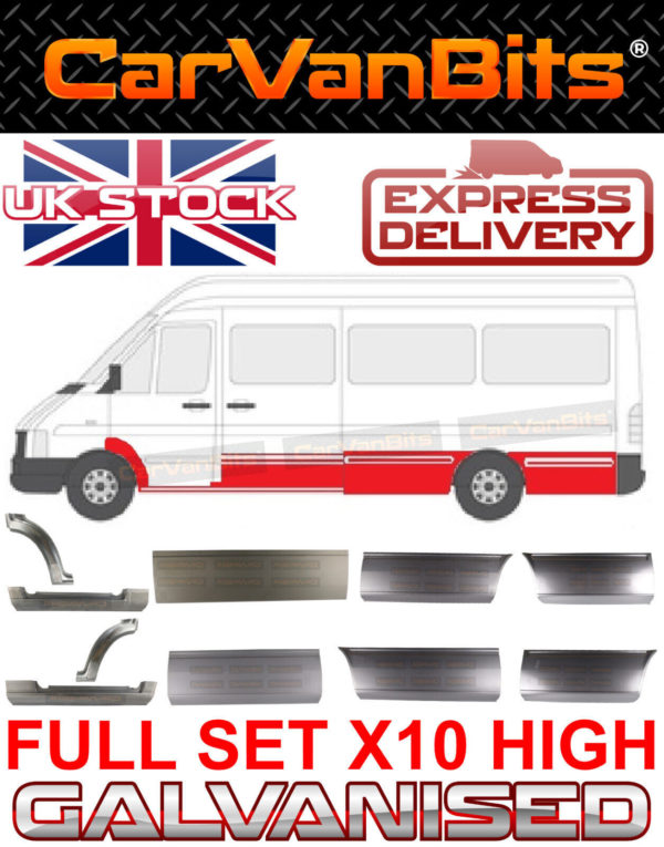 For Sprinter Or Vw Lt 95 06 Lwb High Door Body Repair Sill Outer Panel Set Of 10 374151272390