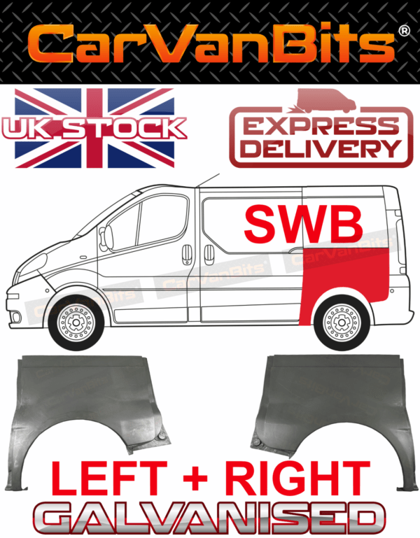 For Vauxhall Vivaro Trafic Primastar Swb 01 14 Rear Wheel Arch Wing Repair Panel 375342151330