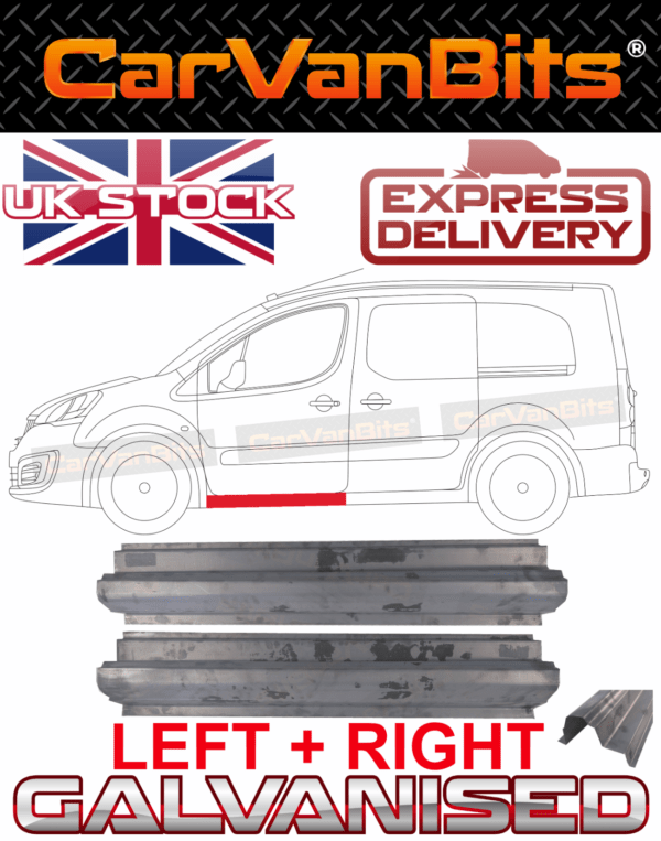 For Citroen Berlingo Partner 08 18 Under Front Door Sill Repair Panel Pair 375190628281