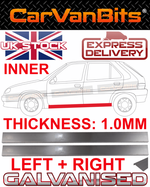 For Citroen Saxo Peugeot 106 5d 96 04 Sill Repair Body Rust Inner Panel Pair 375271320491