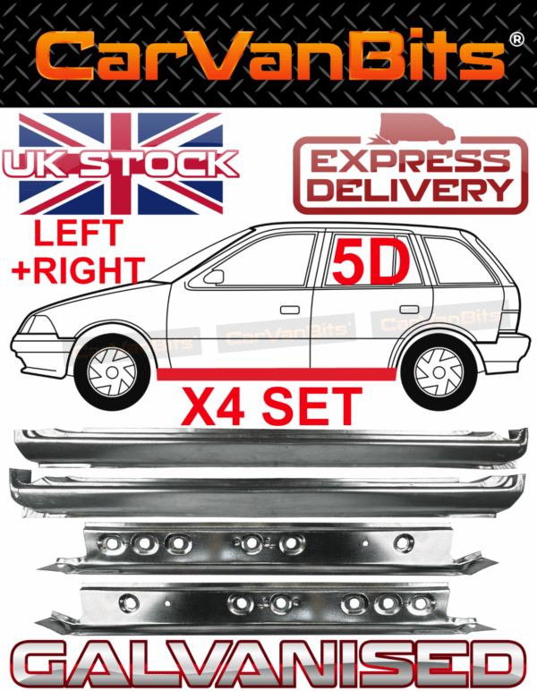 For Suzuki Swift 45 Door 88 05 Full Sill Repair Body Rust Inner Outer Panel Set 375639579961