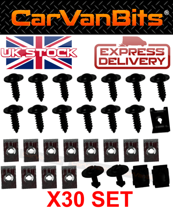 For Audi A4 B6 B7 00 07 Undertray Under Engine Cover Clip Kit Fixing Clips Set 375524962412