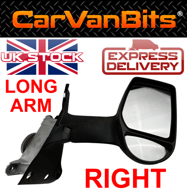 For Ford Transit Mk6 Mk7 00 13 Complete Door Mirror Black Housing Glass Right 375655799882