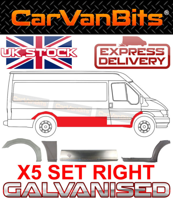 For Ford Transit Mwb 00 14 Mk6 Mk7 Rear Wheel Arch Side Door Repair Panel Set Os 374246685122