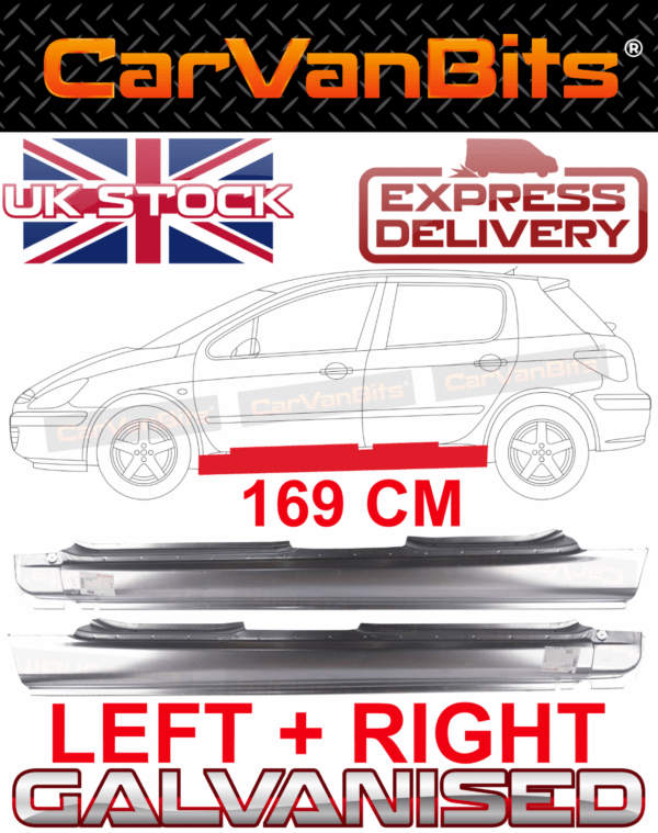 For Peugeot 307 5 Door 01 08 Full Sill Repair Body Rust Outer Rocker Panel Pair 375207144812