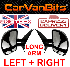 For Peugeot Boxer 94 06 Long Arm Complete Door Mirror Black Housing Glass Pair 375657834182