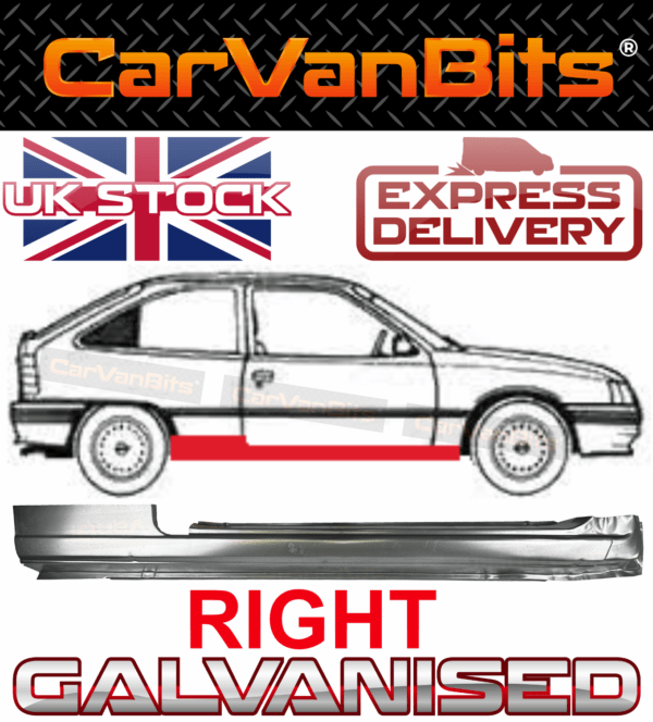 For Vauxhall Kadett E 3 Door 84 93 Full Sill Repair Panel Right 375335933722