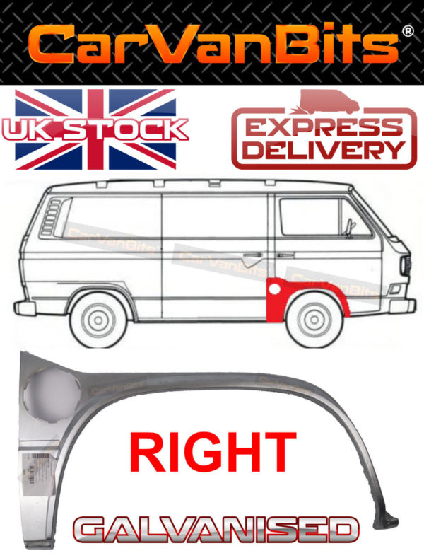 For Vw Transporter T3 79 92 Front Wheel Arch Repair Panel Wing Right Galvanised 373648007082