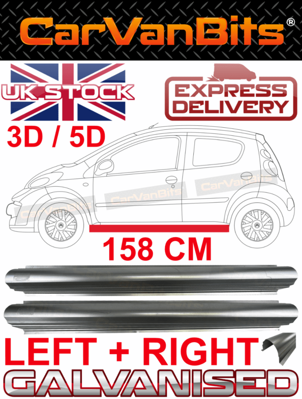 For Citroen C1 Peugeot 107 05 14 3d 5d Sill Repair Body Rust Panel Outer Pair 375631262923