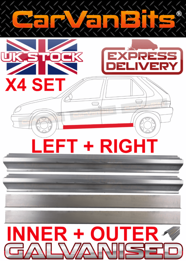 For Citroen Saxo 5 Door 96 04 Sill Repair Body Rust Inner Outer Panel X4 Set 375271352323