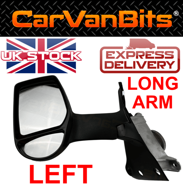 For Ford Transit Mk6 Mk7 00 13 Complete Door Mirror Black Housing Glass Left 375655801793