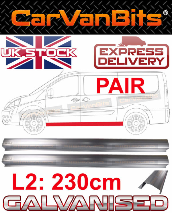 For Peugeot Expert Scudo Citroen Dispatch 07 Sill Repair Body Outer Panel Pair 374000666953