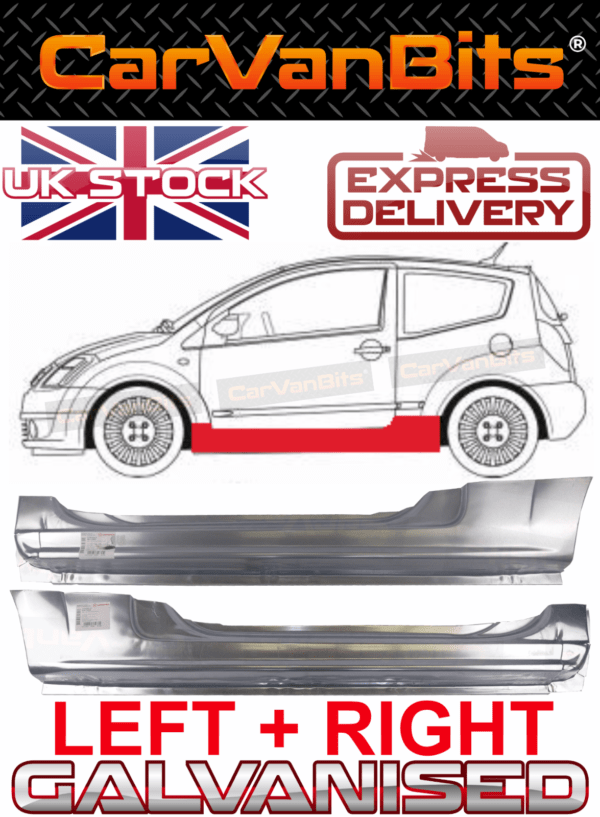 For Citroen C2 03 09 Full Sill Repair Body Rust Outer Panel Pair 375289603094