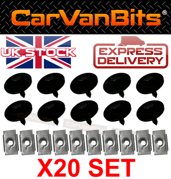 For Mercedes 190 W201 Undertray Under Engine Cover Clip Kit Fixing Clips 375526353594