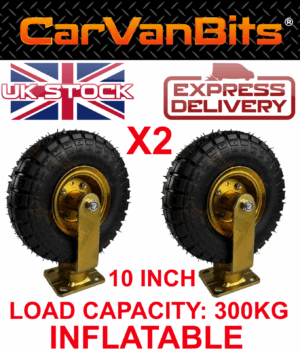 X2 Rubber Tyre 10 Inch Pneumatic Wheel Heavy Duty Inflatable 375131468724