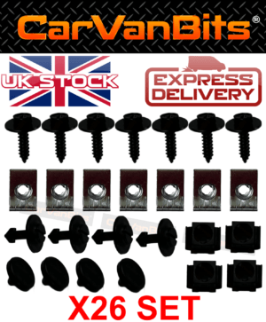 For Audi A4 B5 8d 94 01 Undertray Under Engine Cover Clip Kit Fixing Clips Set 375683877315