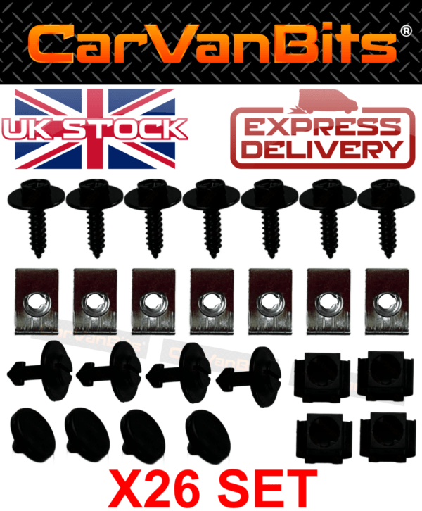 For Audi A4 B5 8d 94 01 Undertray Under Engine Cover Clip Kit Fixing Clips Set 375683877315