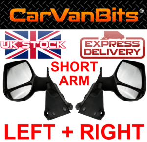 For Ford Transit Mk6 Mk7 00 13 Complete Door Mirror Black Housing Glass Pair 375655766095