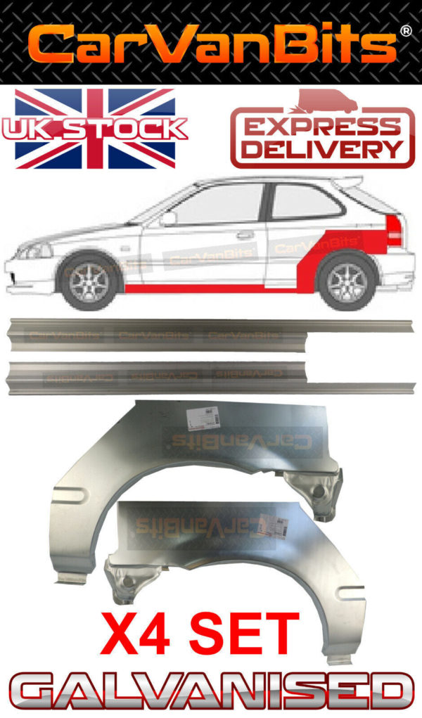 For Honda Civic 95 01 Ej Ek 3 Door 2x Sill Repair Panel 2x Rear Wheel Arch Full 373406779525