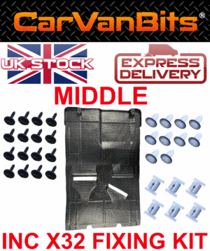 For Fiat Ducato Boxer Relay Jumper 06 Under Engine Middle Cover Inc Clip Set 375298229006