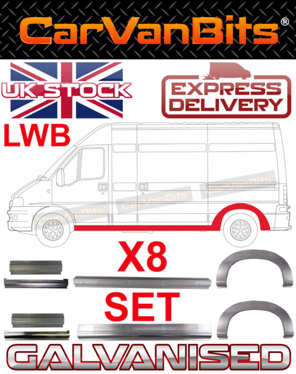 For Fiat Ducato Boxer Relay Jumper Lwb 94 06 Repair Panel Sill Arch Door Set X8 374432318916