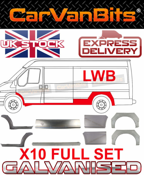 For Ford Transit Lwb 00 14 Mk6 Mk7 Rear Wheel Arch Side Door Repair Panel Set 374576781656