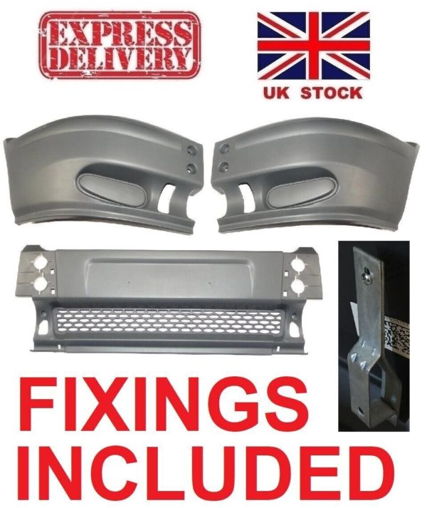 For Ford Transit Mk6 00 06 Front Plastic Grey Bumper Complete With Wing Fixings 373173299086