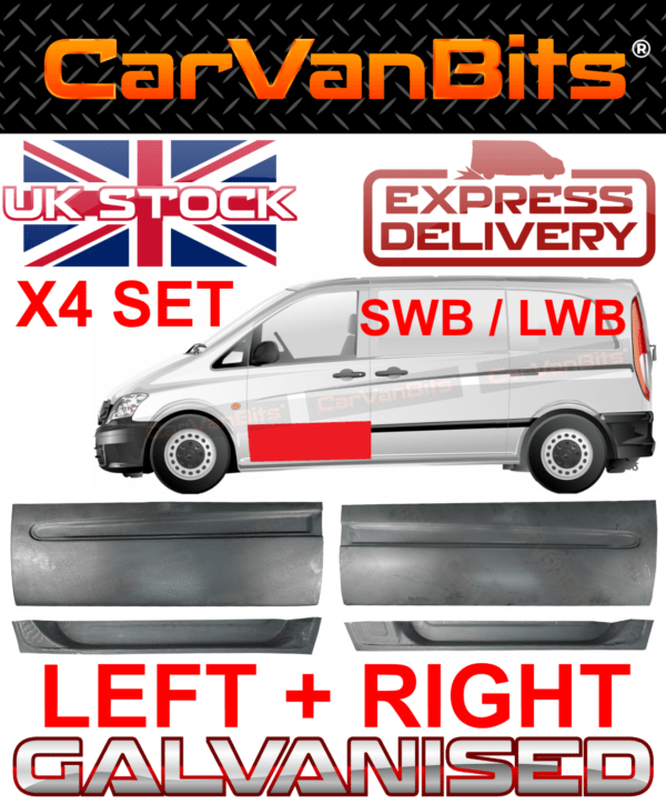 For Mercedes Vito Viano W639 03 14 Front Door Inner Outer Repair Sill Panel Set 375745345726