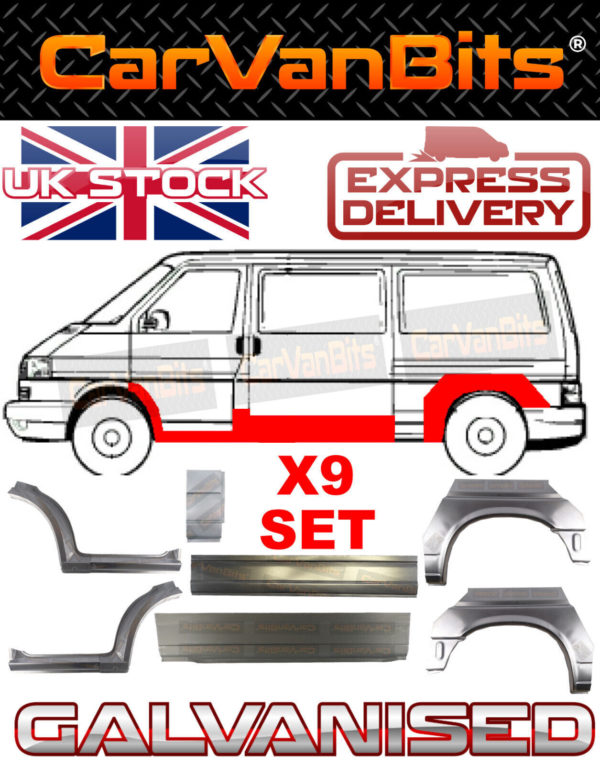 For Vw Transporter T4 Lwb 90 03 Outer Repair Body Panel Doorstep Sill Wing Set 374245121626