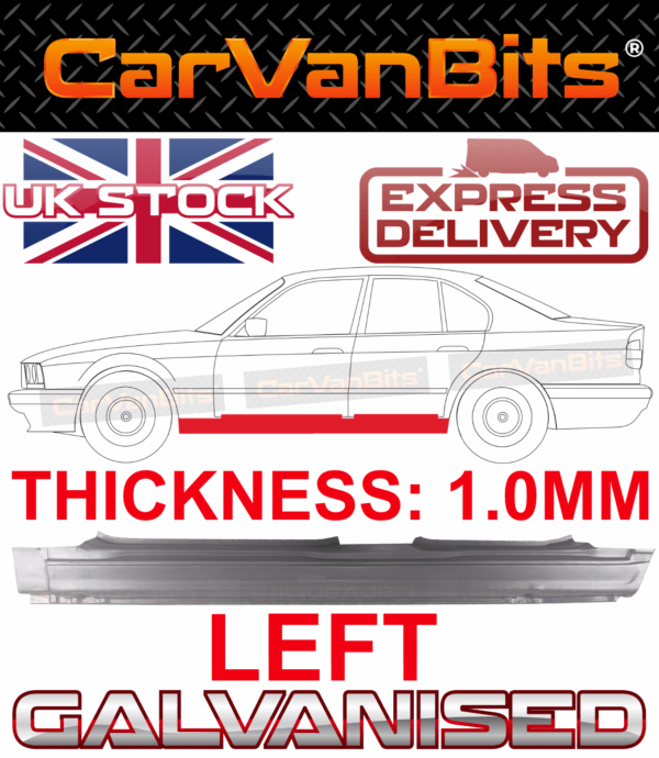 For Bmw 5 E34 87 96 Saloon Estate Full Sill Repair Panel Outer 10mm Thick Left 375211746377