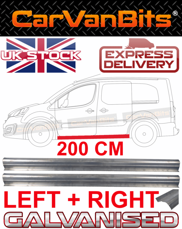 For Citroen Berlingo Partner 08 18 Under Front Side Door Sill Repair Panel X2 375292294117