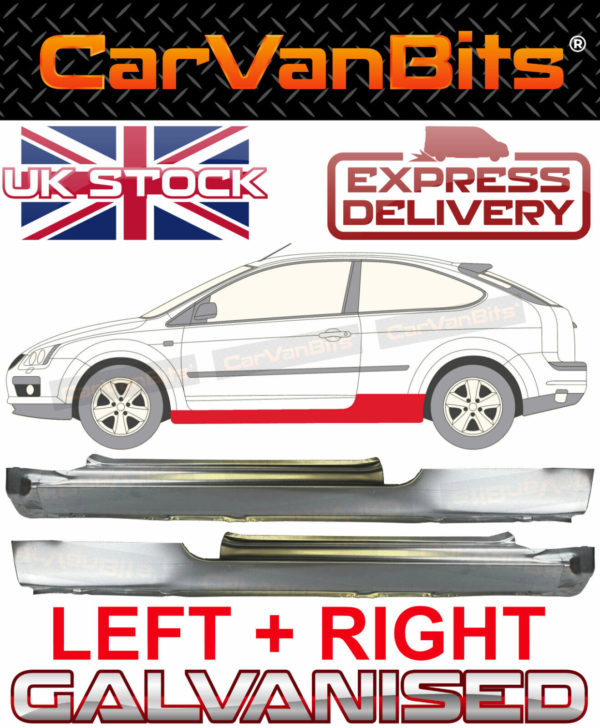 For Ford Focus 3 Door Mk2 04 12 Full Sill Repair Body Rust Outer Panel Pair 374719747617