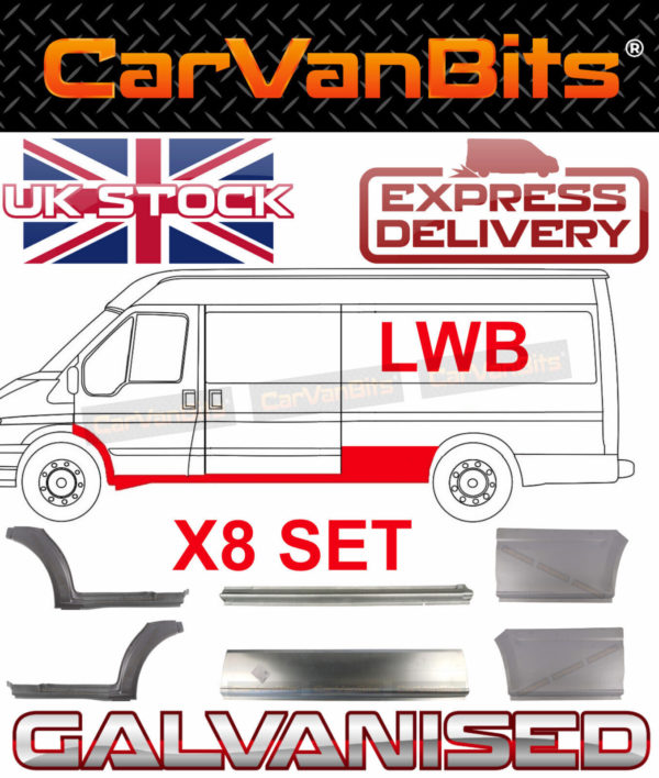 For Ford Transit Lwb 00 14 Mk6 Mk7 Rear Wheel Arch Side Door Repair Panel Set X8 374602693237