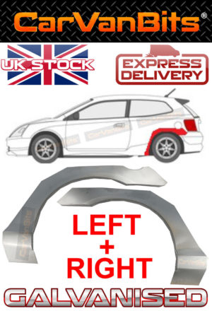 For Honda Civic 01 05 3 Door Rear Wheel Arch Repair Body Panel Fender Wing Pair 373726250817