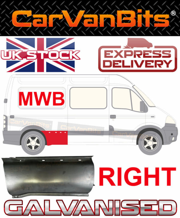 For Master Vauxhall Movano Interstar 98 10 Front Of Rear Wheel Arch Repair Panel 374943365007