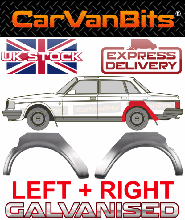 For Volvo 4 Door 240 244 260 79 93 Rear Wheel Arch Repair Body Rust Panel Pair 375155688697