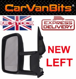 For Vw Lt 96 05 Complete Door Mirror With Black Housing And Chrome Glass Left 375307949777