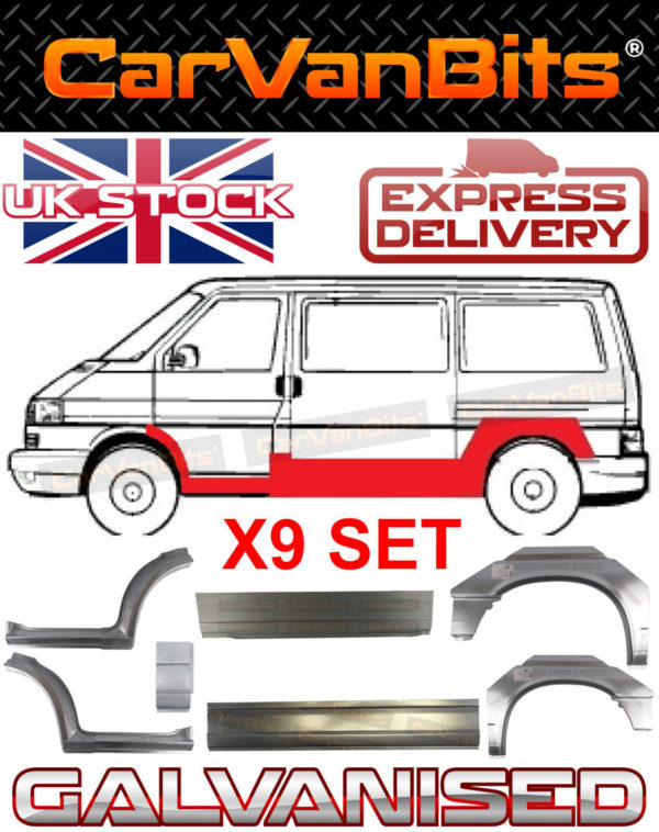 For Vw Transporter T4 Swb Mwb 90 03 Repair Body Panel Doorstep Sill Wing Set X9 374015041627