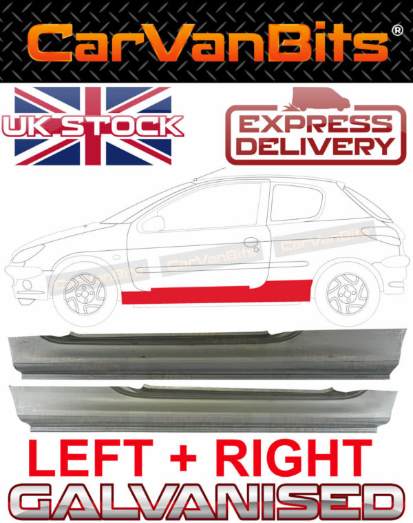 For Peugeot 206 98 09 Full Sill Repair Lower Body Rust Outer Rocker Panel Pair 374958315138