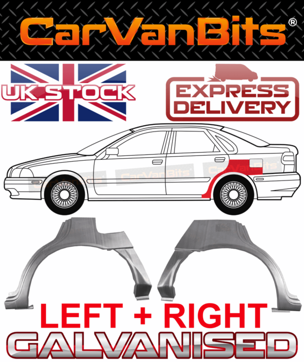 For Volvo 4 Door S40 V40 95 04 Rear Wheel Arch Repair Body Rust Panel Pair 375180629588