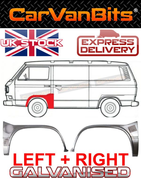 For Vw Transporter T3 79 92 Front Wheel Arch Repair Panel Wing Pair Galvanised 373648009348