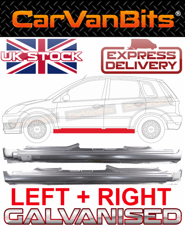 For Ford Fiesta 5 Door 02 08 Full Sill Repair Body Rust Outer Panel Pair 375201995209