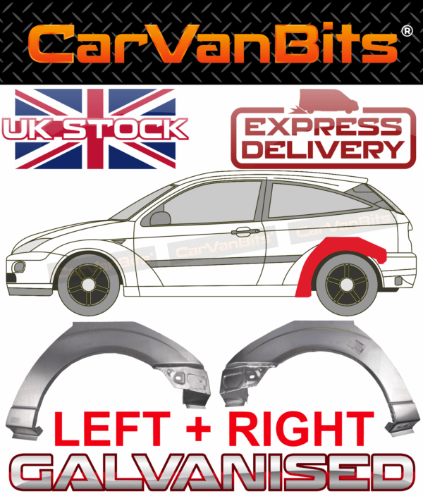 For Ford Focus Mk1 98 07 3 Door Rear Wheel Arch Repair Body Rust Panel Pair 375139804189