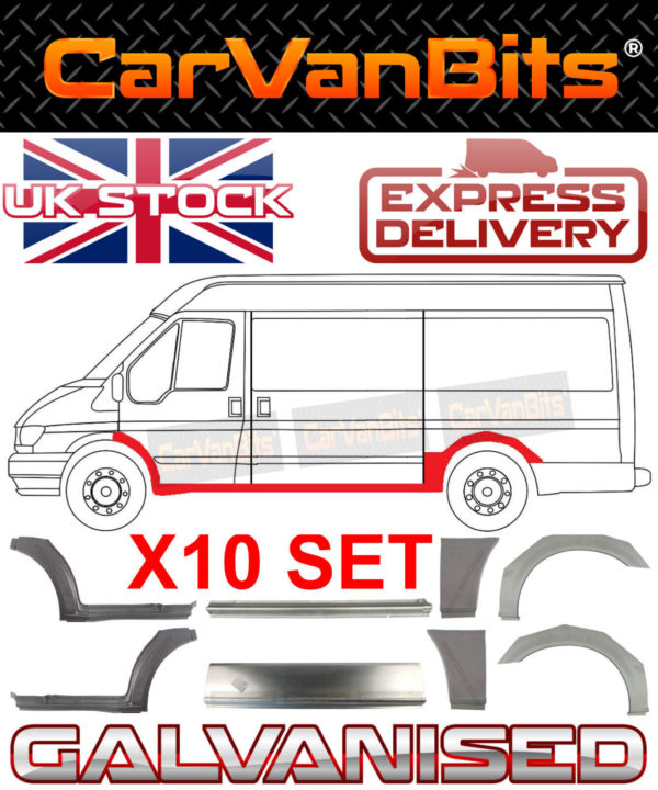 For Ford Transit Mwb 00 14 Mk6 Mk7 Rear Wheel Arch Side Door Repair Panel Set 10 374246672589