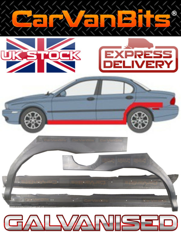 For Jaguar X Type 01 09 X2 Rear Wheel Arch X2 Full Sill Repair Body Panel Set 374064728059