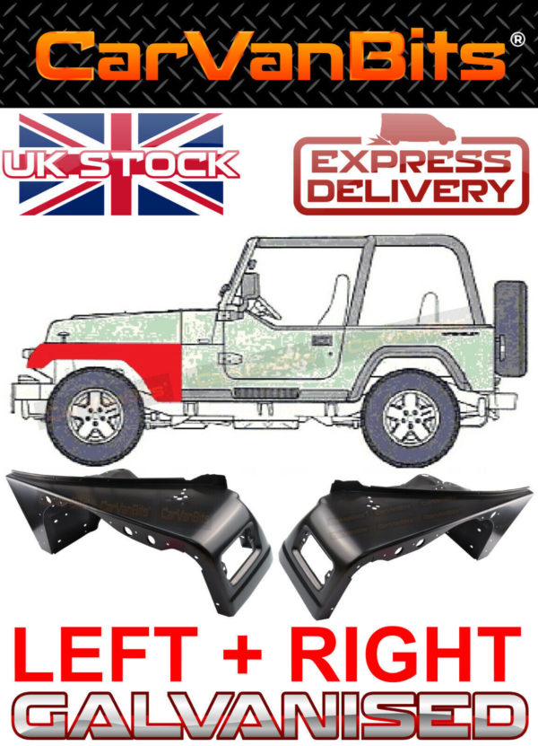 For Jeep Wrangler Tj 96 06 Front Wing Fender Repair Body Panel Cataphoresis Pair 373556322459