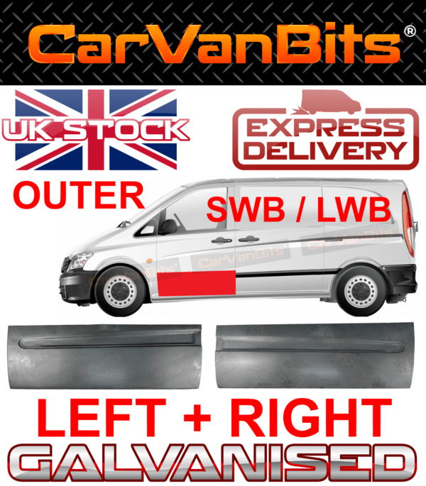 For Mercedes Vito Viano W639 03 14 Front Door Outer Repair Sill Body Panel Pair 375745268029