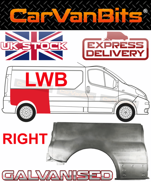 For Vauxhall Vivaro Trafic Primastar Lwb 01 14 Rear Wheel Arch Wing Repair Panel 375342136439